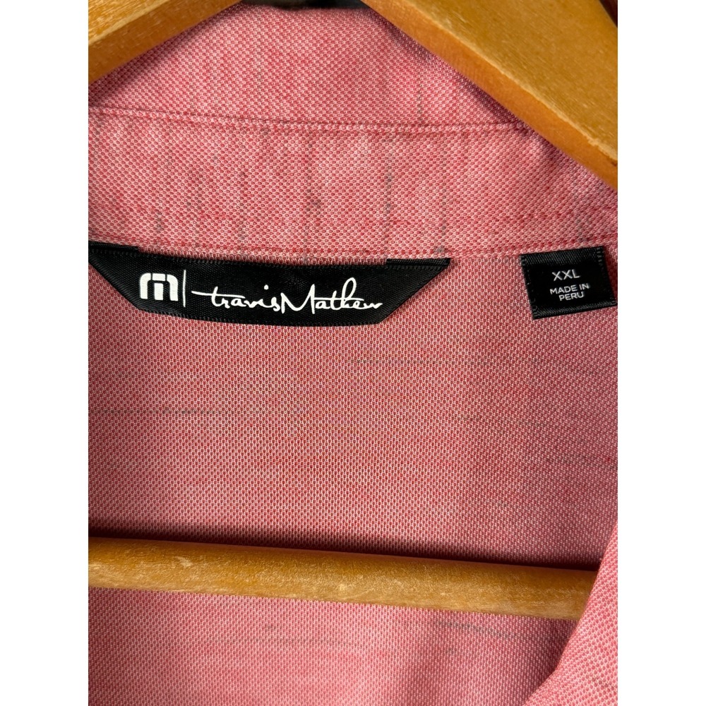 Travis Mathew Shirt Mens 2XL Short Sleeve Red Polo Ocean Club Paradise island - Picture 3 of 6